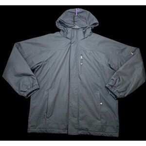 NordicTrack Mens Black Hooded Winter Jacket M Adjustable Cuffs Pockets Fleece
